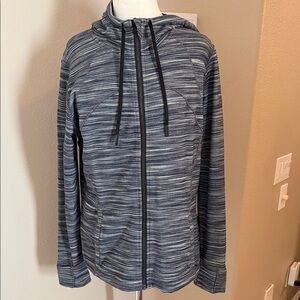 Lululemon define Striped Gray Zip-Up Hoodie
